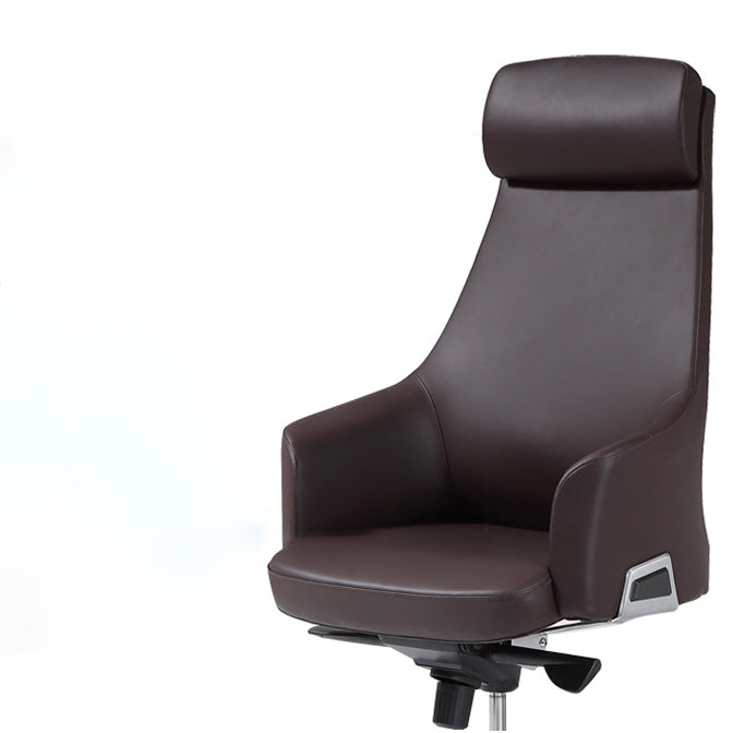 Contemporary Desk Chair Padded Arms Leather Advanced Office Chair Clearhalo 'furn' 'furn_office_chair' 'Furniture' 'Office Chairs' 'Office Furniture' 'office_chair' 6358732
