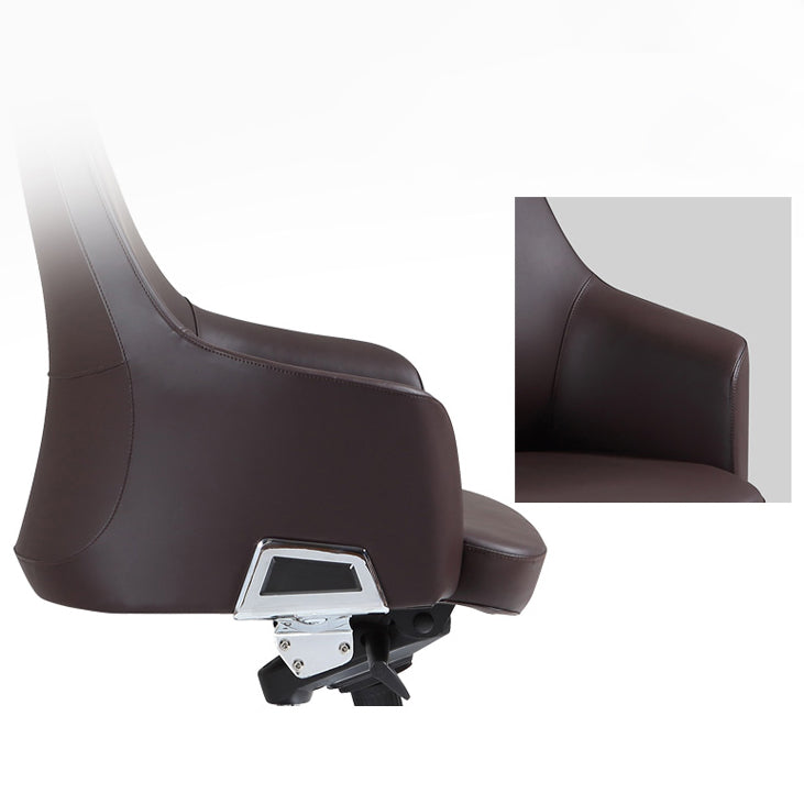 Contemporary Desk Chair Padded Arms Leather Advanced Office Chair Clearhalo 'furn' 'furn_office_chair' 'Furniture' 'Office Chairs' 'Office Furniture' 'office_chair' 6358733