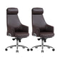 Contemporary Desk Chair Padded Arms Leather Advanced Office Chair Coffee 2 Piece Set High-Back (Over 22 in.) Clearhalo 'furn' 'furn_office_chair' 'Furniture' 'Office Chairs' 'Office Furniture' 'office_chair' 6358734