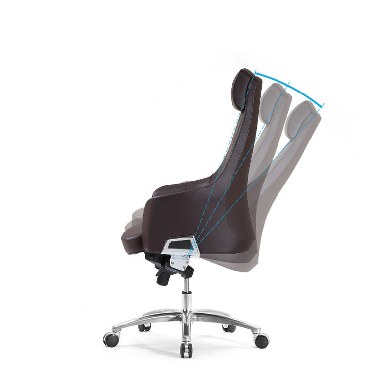 Contemporary Desk Chair Padded Arms Leather Advanced Office Chair Clearhalo 'furn' 'furn_office_chair' 'Furniture' 'Office Chairs' 'Office Furniture' 'office_chair' 6358737