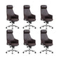 Contemporary Desk Chair Padded Arms Leather Advanced Office Chair Coffee 6 Piece Set High-Back (Over 22 in.) Clearhalo 'furn' 'furn_office_chair' 'Furniture' 'Office Chairs' 'Office Furniture' 'office_chair' 6358738