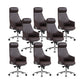 Contemporary Desk Chair Padded Arms Leather Advanced Office Chair Coffee 8 Piece Set High-Back (Over 22 in.) Clearhalo 'furn' 'furn_office_chair' 'Furniture' 'Office Chairs' 'Office Furniture' 'office_chair' 6358740