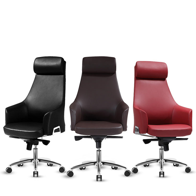 Contemporary Desk Chair Padded Arms Leather Advanced Office Chair Clearhalo 'furn' 'furn_office_chair' 'Furniture' 'Office Chairs' 'Office Furniture' 'office_chair' 6358741