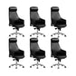 Contemporary Desk Chair Padded Arms Leather Advanced Office Chair Black 6 Piece Set High-Back (Over 22 in.) Clearhalo 'furn' 'furn_office_chair' 'Furniture' 'Office Chairs' 'Office Furniture' 'office_chair' 6358745