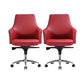 Contemporary Desk Chair Padded Arms Leather Advanced Office Chair Red 2 Piece Set Mid-Back (14-22 in.) Clearhalo 'furn' 'furn_office_chair' 'Furniture' 'Office Chairs' 'Office Furniture' 'office_chair' 6358748