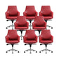 Contemporary Desk Chair Padded Arms Leather Advanced Office Chair Red 8 Piece Set Mid-Back (14-22 in.) Clearhalo 'furn' 'furn_office_chair' 'Furniture' 'Office Chairs' 'Office Furniture' 'office_chair' 6358751