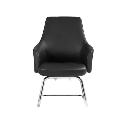 Contemporary Desk Chair Padded Arms Leather Advanced Office Chair Black 1 Piece Mid-Back (14-22 in.) Clearhalo 'furn' 'furn_office_chair' 'Furniture' 'Office Chairs' 'Office Furniture' 'office_chair' 6358752