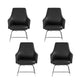 Contemporary Desk Chair Padded Arms Leather Advanced Office Chair Black 4 Piece Set Mid-Back (14-22 in.) Clearhalo 'furn' 'furn_office_chair' 'Furniture' 'Office Chairs' 'Office Furniture' 'office_chair' 6358754