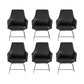 Contemporary Desk Chair Padded Arms Leather Advanced Office Chair Black 6 Piece Set Mid-Back (14-22 in.) Clearhalo 'furn' 'furn_office_chair' 'Furniture' 'Office Chairs' 'Office Furniture' 'office_chair' 6358755