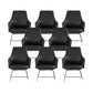 Contemporary Desk Chair Padded Arms Leather Advanced Office Chair Black 8 Piece Set Mid-Back (14-22 in.) Clearhalo 'furn' 'furn_office_chair' 'Furniture' 'Office Chairs' 'Office Furniture' 'office_chair' 6358756