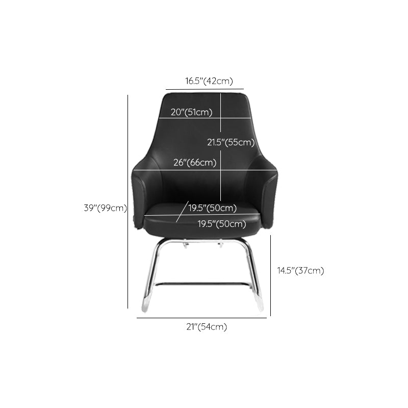 Contemporary Desk Chair Padded Arms Leather Advanced Office Chair Clearhalo 'furn' 'furn_office_chair' 'Furniture' 'Office Chairs' 'Office Furniture' 'office_chair' 6358759