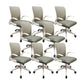 Modern Desk Chair Mesh Conference Chair Mid-Back Chair with Wheels