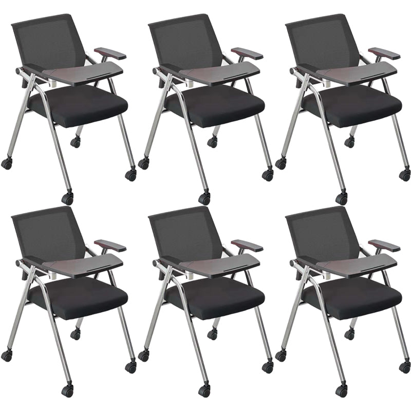 Mid-Back Conference Chair Contemporary Upholstered Office Chair Black 6 Piece Set Casters Included Clearhalo 'furn' 'furn_office_chair' 'Furniture' 'Office Chairs' 'Office Furniture' 'office_chair' 6358894