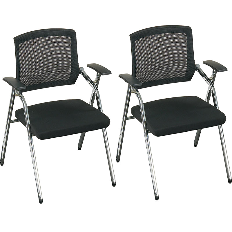 Mid-Back Conference Chair Contemporary Upholstered Office Chair Black 2 Piece Set Casters Not Included Clearhalo 'furn' 'furn_office_chair' 'Furniture' 'Office Chairs' 'Office Furniture' 'office_chair' 6358898