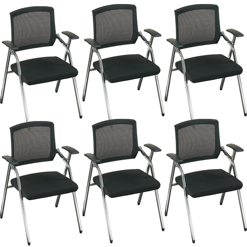 Mid-Back Conference Chair Contemporary Upholstered Office Chair Black 6 Piece Set Casters Not Included Clearhalo 'furn' 'furn_office_chair' 'Furniture' 'Office Chairs' 'Office Furniture' 'office_chair' 6358900