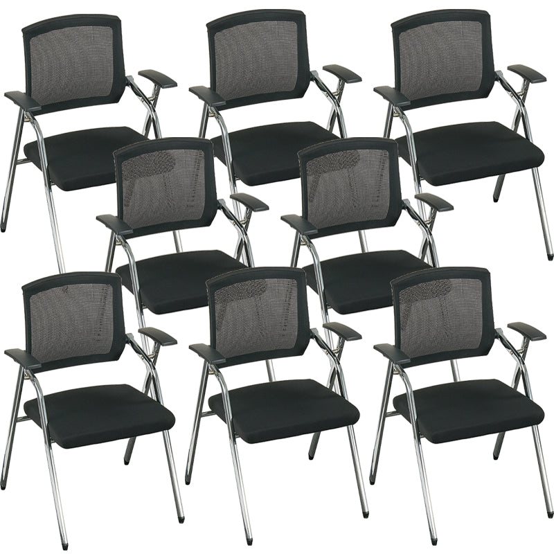 Mid-Back Conference Chair Contemporary Upholstered Office Chair Black 8 Piece Set Casters Not Included Clearhalo 'furn' 'furn_office_chair' 'Furniture' 'Office Chairs' 'Office Furniture' 'office_chair' 6358901