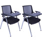 Mid-Back Conference Chair Contemporary Upholstered Office Chair Matte Black 2 Piece Set Casters Not Included Clearhalo 'furn' 'furn_office_chair' 'Furniture' 'Office Chairs' 'Office Furniture' 'office_chair' 6358902