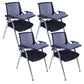 Mid-Back Conference Chair Contemporary Upholstered Office Chair Matte Black 4 Piece Set Casters Not Included Clearhalo 'furn' 'furn_office_chair' 'Furniture' 'Office Chairs' 'Office Furniture' 'office_chair' 6358903