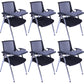 Mid-Back Conference Chair Contemporary Upholstered Office Chair Matte Black 6 Piece Set Casters Not Included Clearhalo 'furn' 'furn_office_chair' 'Furniture' 'Office Chairs' 'Office Furniture' 'office_chair' 6358904
