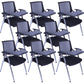 Mid-Back Conference Chair Contemporary Upholstered Office Chair Matte Black 8 Piece Set Casters Not Included Clearhalo 'furn' 'furn_office_chair' 'Furniture' 'Office Chairs' 'Office Furniture' 'office_chair' 6358905