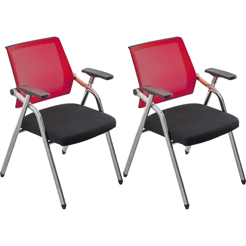 Mid-Back Conference Chair Contemporary Upholstered Office Chair Red-Black 2 Piece Set Casters Not Included Clearhalo 'furn' 'furn_office_chair' 'Furniture' 'Office Chairs' 'Office Furniture' 'office_chair' 6358910