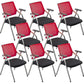 Mid-Back Conference Chair Contemporary Upholstered Office Chair Red-Black 8 Piece Set Casters Not Included Clearhalo 'furn' 'furn_office_chair' 'Furniture' 'Office Chairs' 'Office Furniture' 'office_chair' 6358913