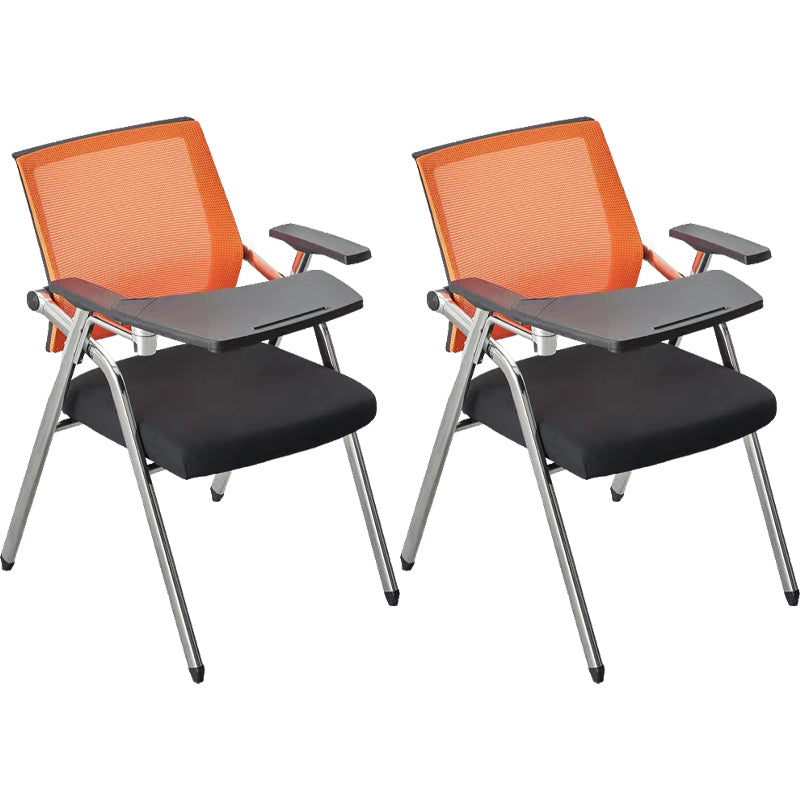 Mid-Back Conference Chair Contemporary Upholstered Office Chair Black-Yellow 2 Piece Set Casters Not Included Clearhalo 'furn' 'furn_office_chair' 'Furniture' 'Office Chairs' 'Office Furniture' 'office_chair' 6358914