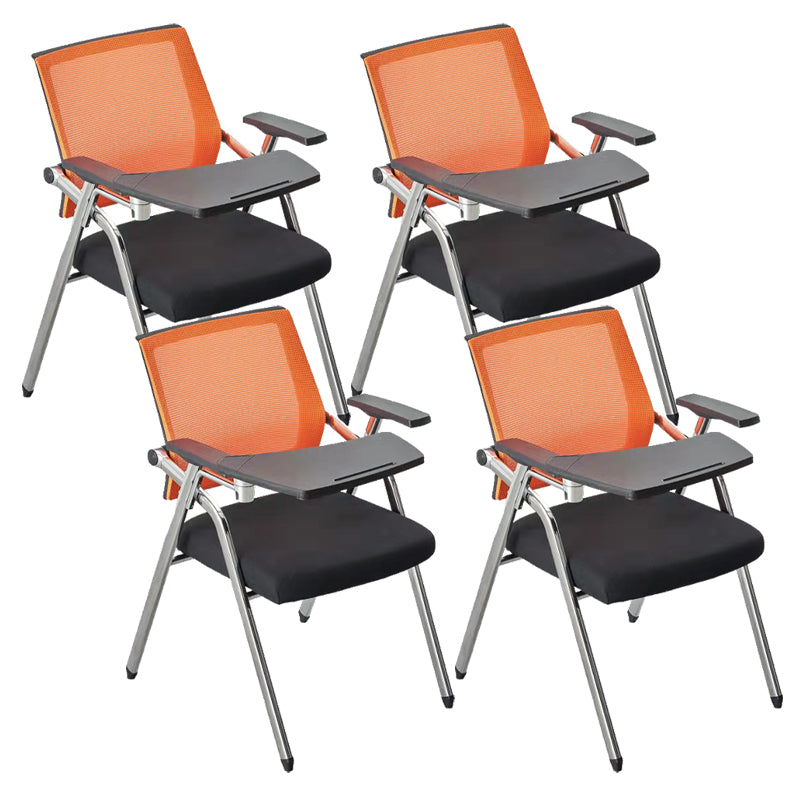 Mid-Back Conference Chair Contemporary Upholstered Office Chair Black-Yellow 4 Piece Set Casters Not Included Clearhalo 'furn' 'furn_office_chair' 'Furniture' 'Office Chairs' 'Office Furniture' 'office_chair' 6358915