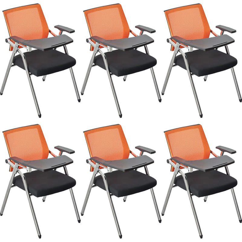 Mid-Back Conference Chair Contemporary Upholstered Office Chair Black-Yellow 6 Piece Set Casters Not Included Clearhalo 'furn' 'furn_office_chair' 'Furniture' 'Office Chairs' 'Office Furniture' 'office_chair' 6358916