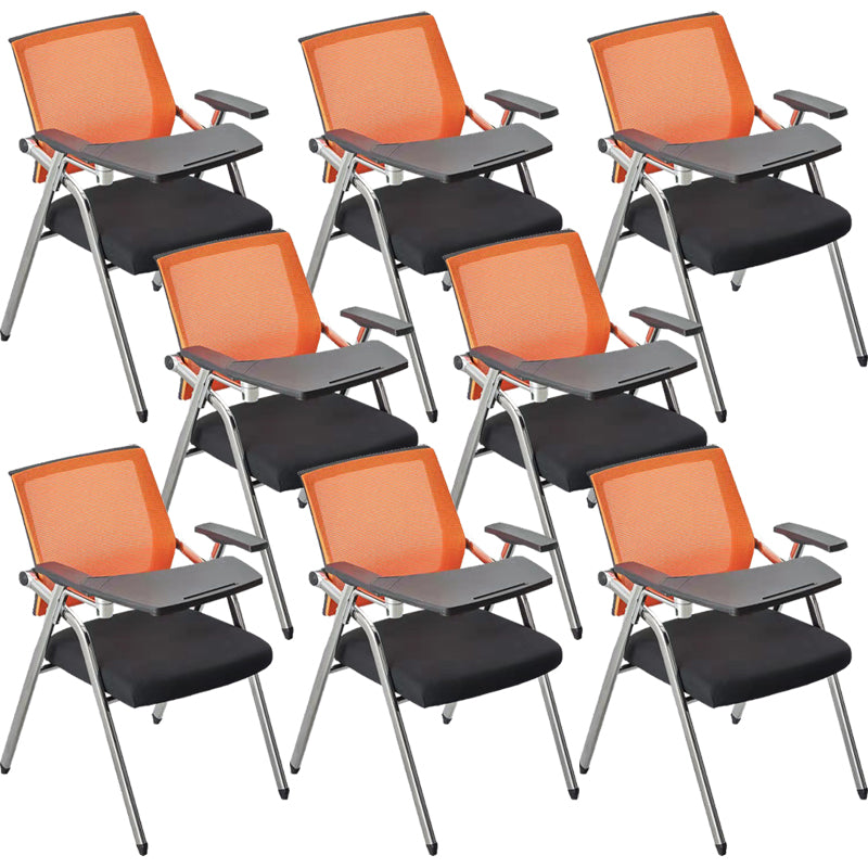 Mid-Back Conference Chair Contemporary Upholstered Office Chair Black-Yellow 8 Piece Set Casters Not Included Clearhalo 'furn' 'furn_office_chair' 'Furniture' 'Office Chairs' 'Office Furniture' 'office_chair' 6358917