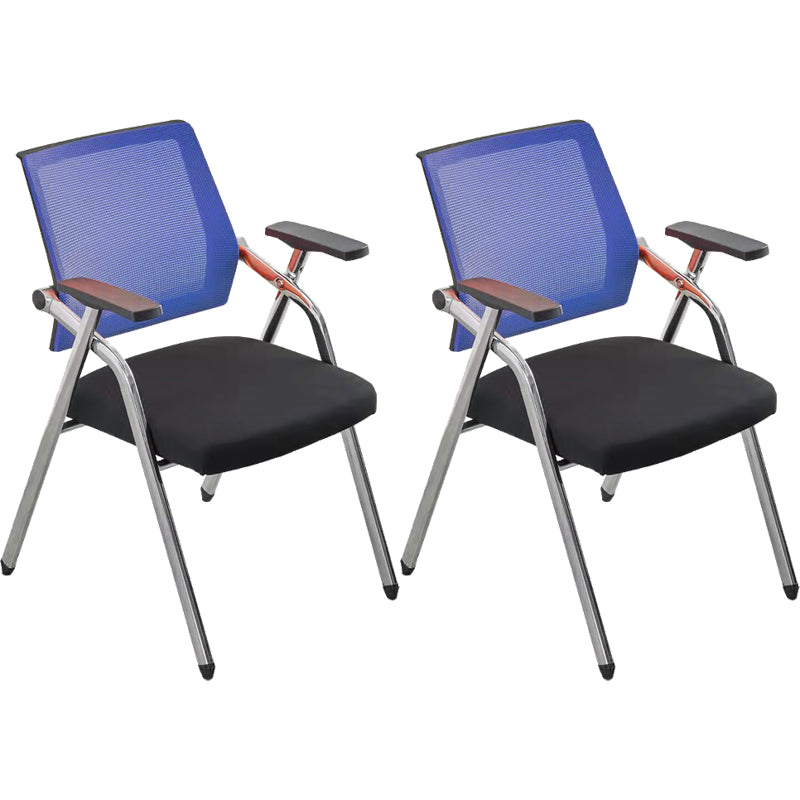 Mid-Back Conference Chair Contemporary Upholstered Office Chair Blue-Black 2 Piece Set Casters Not Included Clearhalo 'furn' 'furn_office_chair' 'Furniture' 'Office Chairs' 'Office Furniture' 'office_chair' 6358922