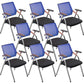 Mid-Back Conference Chair Contemporary Upholstered Office Chair Blue-Black 8 Piece Set Casters Not Included Clearhalo 'furn' 'furn_office_chair' 'Furniture' 'Office Chairs' 'Office Furniture' 'office_chair' 6358925