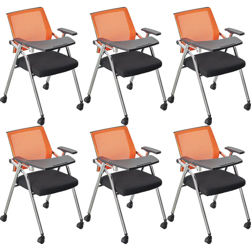 Mid-Back Conference Chair Contemporary Upholstered Office Chair Yellow Black 6 Piece Set Casters Included Clearhalo 'furn' 'furn_office_chair' 'Furniture' 'Office Chairs' 'Office Furniture' 'office_chair' 6358928