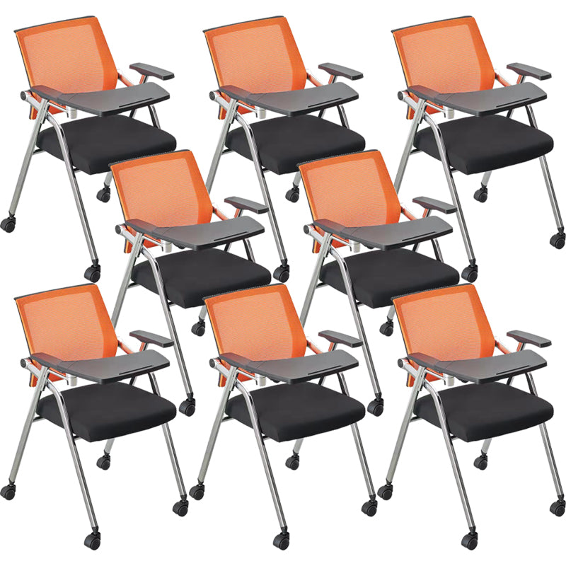 Mid-Back Conference Chair Contemporary Upholstered Office Chair Yellow Black 8 Piece Set Casters Included Clearhalo 'furn' 'furn_office_chair' 'Furniture' 'Office Chairs' 'Office Furniture' 'office_chair' 6358929
