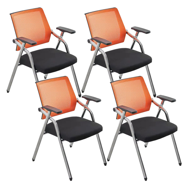 Mid-Back Conference Chair Contemporary Upholstered Office Chair Yellow Black 4 Piece Set Casters Not Included Clearhalo 'furn' 'furn_office_chair' 'Furniture' 'Office Chairs' 'Office Furniture' 'office_chair' 6358931