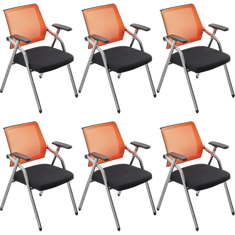 Mid-Back Conference Chair Contemporary Upholstered Office Chair Yellow Black 6 Piece Set Casters Not Included Clearhalo 'furn' 'furn_office_chair' 'Furniture' 'Office Chairs' 'Office Furniture' 'office_chair' 6358932