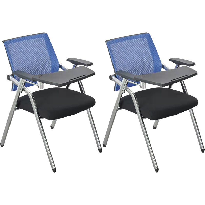 Mid-Back Conference Chair Contemporary Upholstered Office Chair Black-Blue 2 Piece Set Casters Not Included Clearhalo 'furn' 'furn_office_chair' 'Furniture' 'Office Chairs' 'Office Furniture' 'office_chair' 6358934