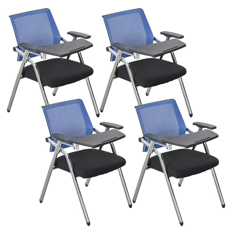 Mid-Back Conference Chair Contemporary Upholstered Office Chair Black-Blue 4 Piece Set Casters Not Included Clearhalo 'furn' 'furn_office_chair' 'Furniture' 'Office Chairs' 'Office Furniture' 'office_chair' 6358935