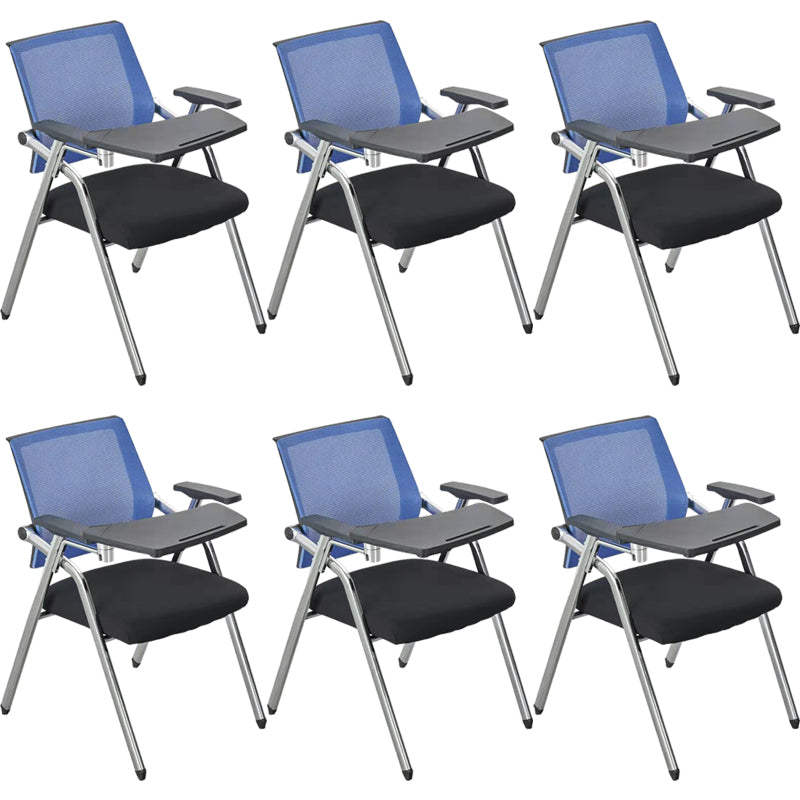 Mid-Back Conference Chair Contemporary Upholstered Office Chair Black-Blue 6 Piece Set Casters Not Included Clearhalo 'furn' 'furn_office_chair' 'Furniture' 'Office Chairs' 'Office Furniture' 'office_chair' 6358936