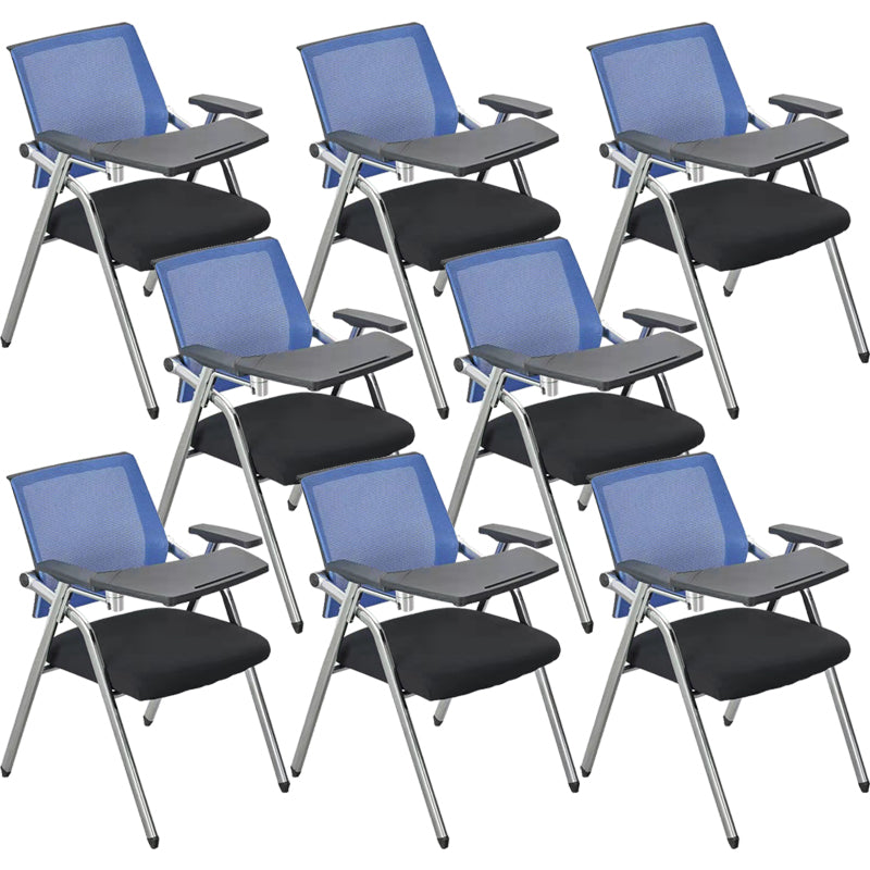 Mid-Back Conference Chair Contemporary Upholstered Office Chair Black-Blue 8 Piece Set Casters Not Included Clearhalo 'furn' 'furn_office_chair' 'Furniture' 'Office Chairs' 'Office Furniture' 'office_chair' 6358937