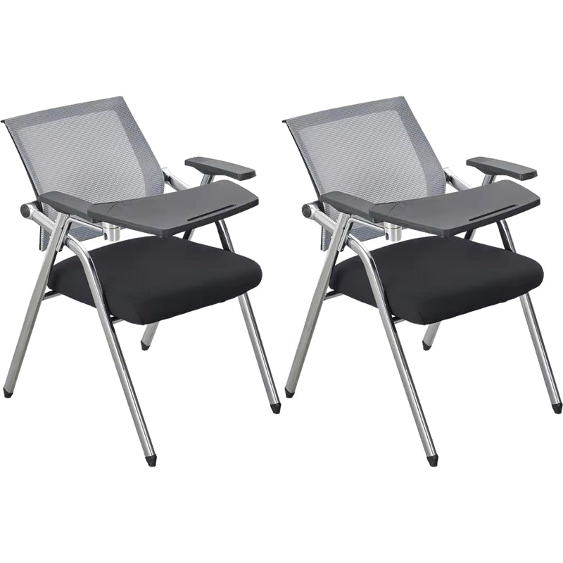 Mid-Back Conference Chair Contemporary Upholstered Office Chair Black-Gray 2 Piece Set Casters Not Included Clearhalo 'furn' 'furn_office_chair' 'Furniture' 'Office Chairs' 'Office Furniture' 'office_chair' 6358938
