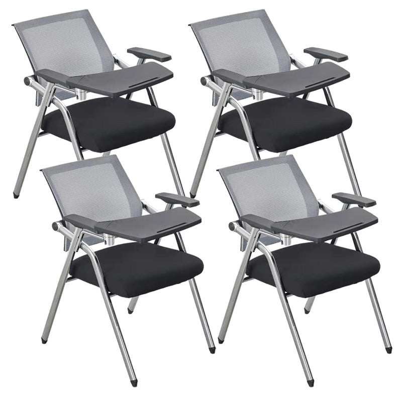 Mid-Back Conference Chair Contemporary Upholstered Office Chair Black-Gray 4 Piece Set Casters Not Included Clearhalo 'furn' 'furn_office_chair' 'Furniture' 'Office Chairs' 'Office Furniture' 'office_chair' 6358939