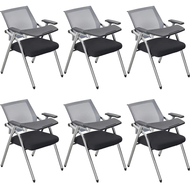 Mid-Back Conference Chair Contemporary Upholstered Office Chair Black-Gray 6 Piece Set Casters Not Included Clearhalo 'furn' 'furn_office_chair' 'Furniture' 'Office Chairs' 'Office Furniture' 'office_chair' 6358940