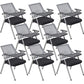 Mid-Back Conference Chair Contemporary Upholstered Office Chair Black-Gray 8 Piece Set Casters Not Included Clearhalo 'furn' 'furn_office_chair' 'Furniture' 'Office Chairs' 'Office Furniture' 'office_chair' 6358941