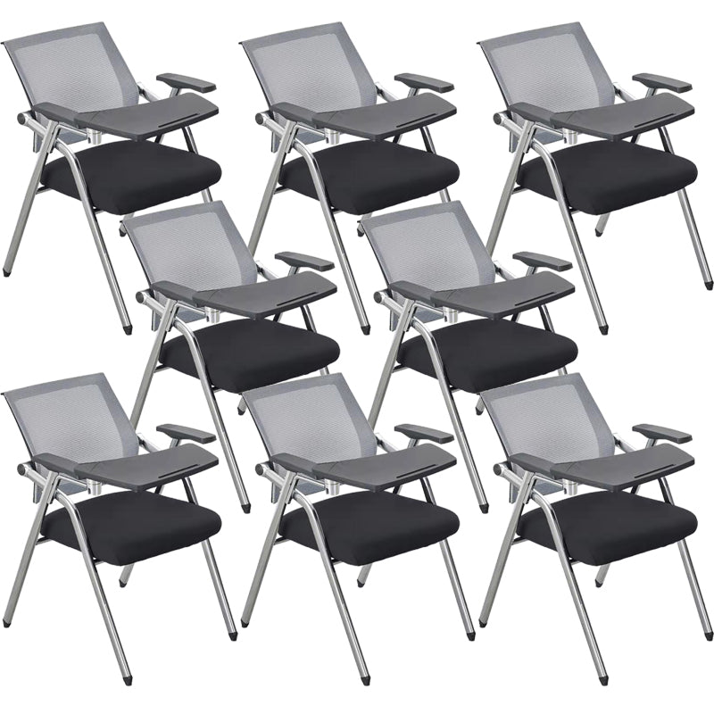 Mid-Back Conference Chair Contemporary Upholstered Office Chair Black-Gray 8 Piece Set Casters Not Included Clearhalo 'furn' 'furn_office_chair' 'Furniture' 'Office Chairs' 'Office Furniture' 'office_chair' 6358941
