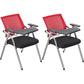 Mid-Back Conference Chair Contemporary Upholstered Office Chair Black-Red 2 Piece Set Casters Not Included Clearhalo 'furn' 'furn_office_chair' 'Furniture' 'Office Chairs' 'Office Furniture' 'office_chair' 6358946