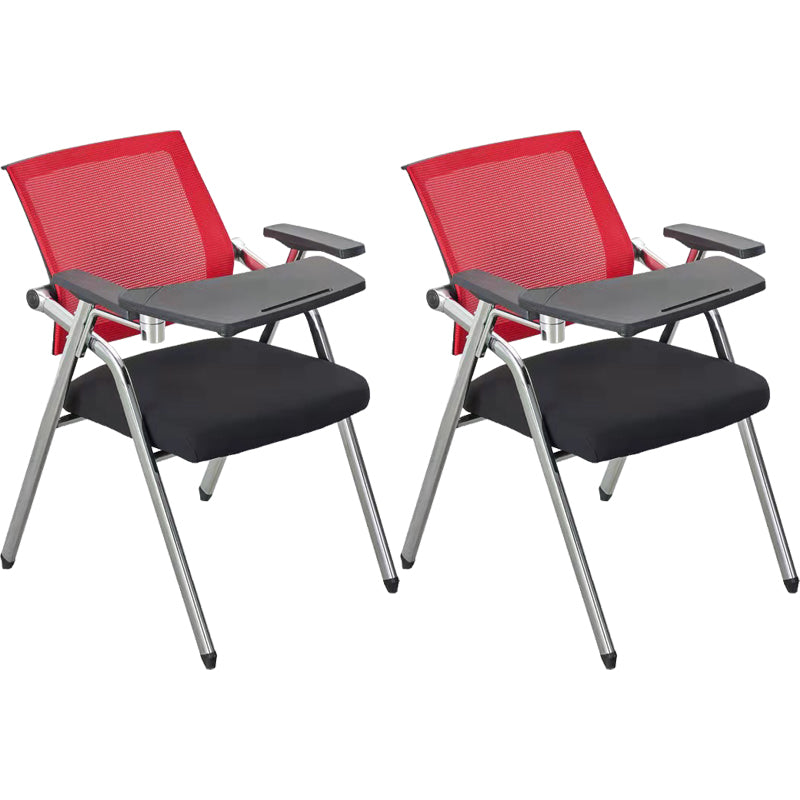 Mid-Back Conference Chair Contemporary Upholstered Office Chair Black-Red 2 Piece Set Casters Not Included Clearhalo 'furn' 'furn_office_chair' 'Furniture' 'Office Chairs' 'Office Furniture' 'office_chair' 6358946