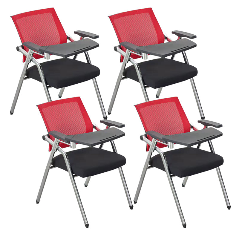 Mid-Back Conference Chair Contemporary Upholstered Office Chair Black-Red 4 Piece Set Casters Not Included Clearhalo 'furn' 'furn_office_chair' 'Furniture' 'Office Chairs' 'Office Furniture' 'office_chair' 6358947