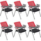 Mid-Back Conference Chair Contemporary Upholstered Office Chair Black-Red 6 Piece Set Casters Not Included Clearhalo 'furn' 'furn_office_chair' 'Furniture' 'Office Chairs' 'Office Furniture' 'office_chair' 6358948