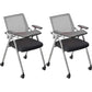 Mid-Back Conference Chair Contemporary Upholstered Office Chair Gray Black 2 Piece Set Casters Included Clearhalo 'furn' 'furn_office_chair' 'Furniture' 'Office Chairs' 'Office Furniture' 'office_chair' 6358950